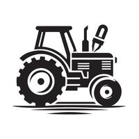 Stylish Farm Tractor Black Silhouette for Posters and Banners vector