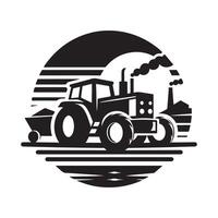 Simple Farm Tractor Black for Professional Projects vector