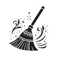Clean Broom Art for Digital and Print Projects vector