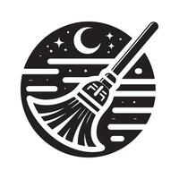 Customizable Broom Silhouette for Designers vector