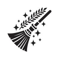 High Resolution Broom Black Silhouette vector