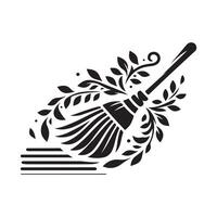 Clean Broom Black for Digital Artwork vector
