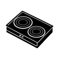 Realistic Stove Cooktop Silhouette vector