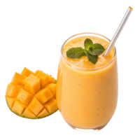 Refreshing Mango Smoothie with Fresh Mint Garnish in Glass png