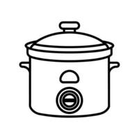 Slow Cooker Outline for Food Graphics vector