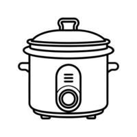 Slow Cooker Line Drawing for Designers vector