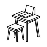 Line Art Study Table for Designers vector