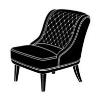 Minimalist Slipper Chair Silhouette vector