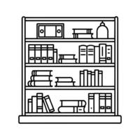 Bookshelf Outline Art for Illustrators vector