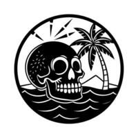 Summer Skull Design for Logos and Illustrations vector