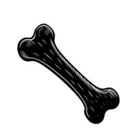 Sleek Black Dog Bone for Artistic Projects vector