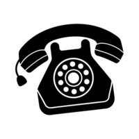 High Resolution Ringing Phone Black Silhouette for Branding vector