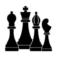 Black Chess Game Elements vector
