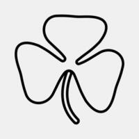Icon oxalis. Plant leaves elements. Icon in line style. vector