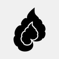 Icon begonia. Plant leaves elements. Icon in glyph style. vector
