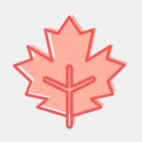 Icon maple. Plant leaves elements. Icon in two tone style. vector