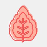 Icon miana. Plant leaves elements. Icon in two tone style. vector
