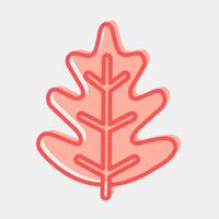 Icon oak. Plant leaves elements. Icon in two tone style. vector