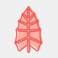 Icon alocasia. Plant leaves elements. Icon in two tone style. vector