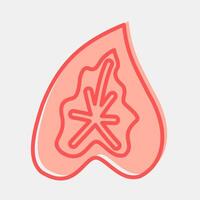 Icon caladium. Plant leaves elements. Icon in two tone style. vector