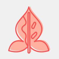 Icon syngonium. Plant leaves elements. Icon in two tone style. vector