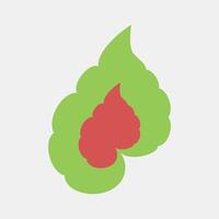 Icon begonia. Plant leaves elements. Icon in flat style. vector