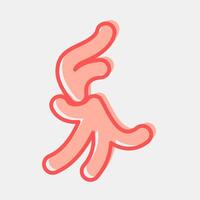 Icon platycerium. Plant leaves elements. Icon in two tone style. vector