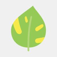 Icon epipremnum. Plant leaves elements. Icon in flat style. vector