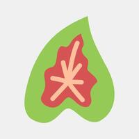 Icon caladium. Plant leaves elements. Icon in flat style. vector