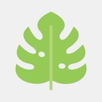 Icon monstera. Plant leaves elements. Icon in flat style. vector