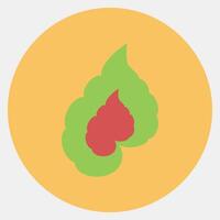 Icon begonia. Plant leaves elements. Icon in color mate style. vector