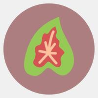 Icon caladium. Plant leaves elements. Icon in color mate style. vector