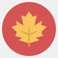 Icon maple. Plant leaves elements. Icon in color mate style. vector