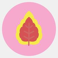 Icon miana. Plant leaves elements. Icon in color mate style. vector