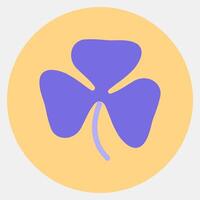 Icon oxalis. Plant leaves elements. Icon in color mate style. vector