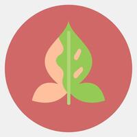 Icon syngonium. Plant leaves elements. Icon in color mate style. vector