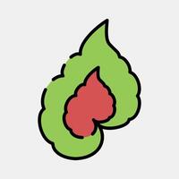 Icon begonia. Plant leaves elements. Icon in filled line style. vector