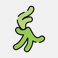 Icon platycerium. Plant leaves elements. Icon in filled line style. vector