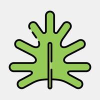 Icon philodendron. Plant leaves elements. Icon in filled line style. vector