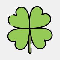 Icon clover. Plant leaves elements. Icon in filled line style. vector