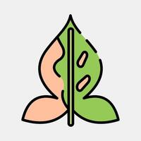 Icon syngonium. Plant leaves elements. Icon in filled line style. vector
