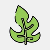 Icon rhaphidophora. Plant leaves elements. Icon in filled line style. vector