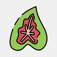 Icon caladium. Plant leaves elements. Icon in filled line style. vector