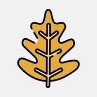 Icon oak. Plant leaves elements. Icon in filled line style. vector