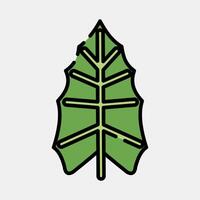 Icon alocasia. Plant leaves elements. Icon in filled line style. vector