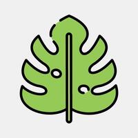 Icon monstera. Plant leaves elements. Icon in filled line style. vector