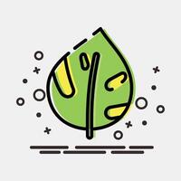 Icon epipremnum. Plant leaves elements. Icon in MBE style. vector
