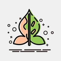 Icon syngonium. Plant leaves elements. Icon in MBE style. vector