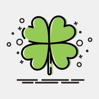 Icon clover. Plant leaves elements. Icon in MBE style. vector