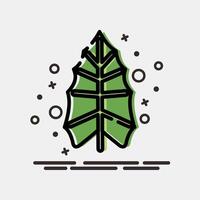 Icon alocasia. Plant leaves elements. Icon in MBE style. vector